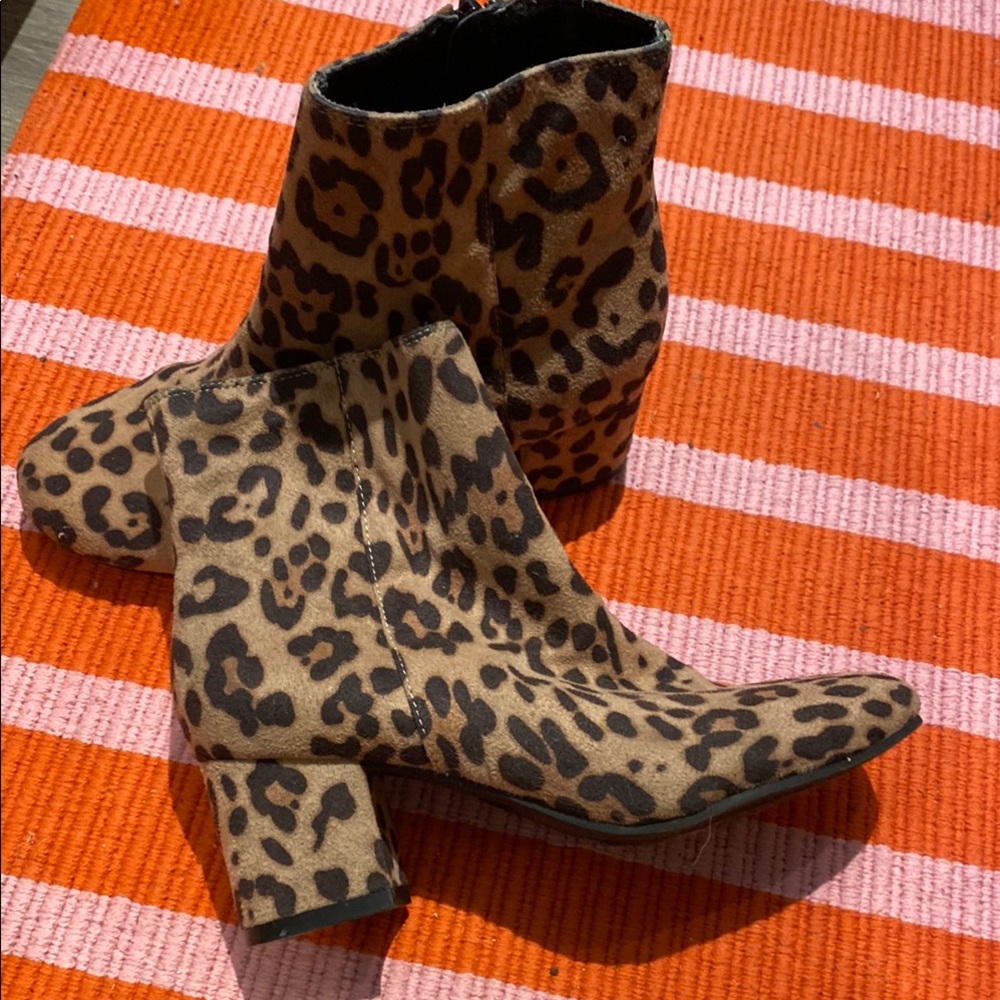 Leopard Print Ankle Boots